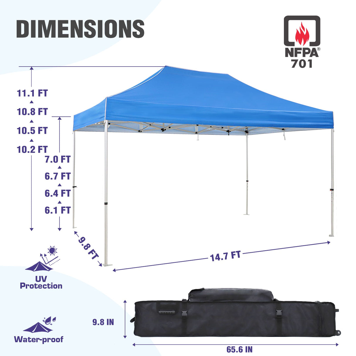 EAGLE PEAK 40mm Hex Leg Aluminum Commercial Custom Canopy Tent 10x15 - CLICK TO CONFIGURE - Package Prices Start at $999.00 - Eagle Peak Custom Canopy Tent