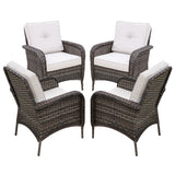 EAGLE PEAK 4pc Outdoor Wicker Patio Chairs, Rattan Porch Chairs - Eagle Peak Canopy and Outdoor Products