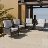 EAGLE PEAK 4pc Outdoor Wicker Patio Chairs, Rattan Porch Chairs - Eagle Peak Canopy and Outdoor Products