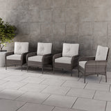 EAGLE PEAK 4pc Outdoor Wicker Patio Chairs, Rattan Porch Chairs - Eagle Peak Canopy and Outdoor Products