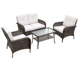 EAGLE PEAK 4pc Rattan Outdoor Patio Conversation Set - Eagle Peak Canopy and Outdoor Products