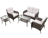 EAGLE PEAK 5pc Rattan Outdoor Patio Conversation Set - Eagle Peak Canopy and Outdoor Products