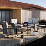 EAGLE PEAK 5pc Rattan Outdoor Patio Conversation Set - Eagle Peak Canopy and Outdoor Products