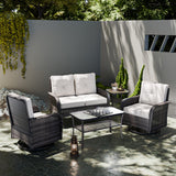 EAGLE PEAK 5pc Rattan Outdoor Patio Conversation Set - Eagle Peak Canopy and Outdoor Products