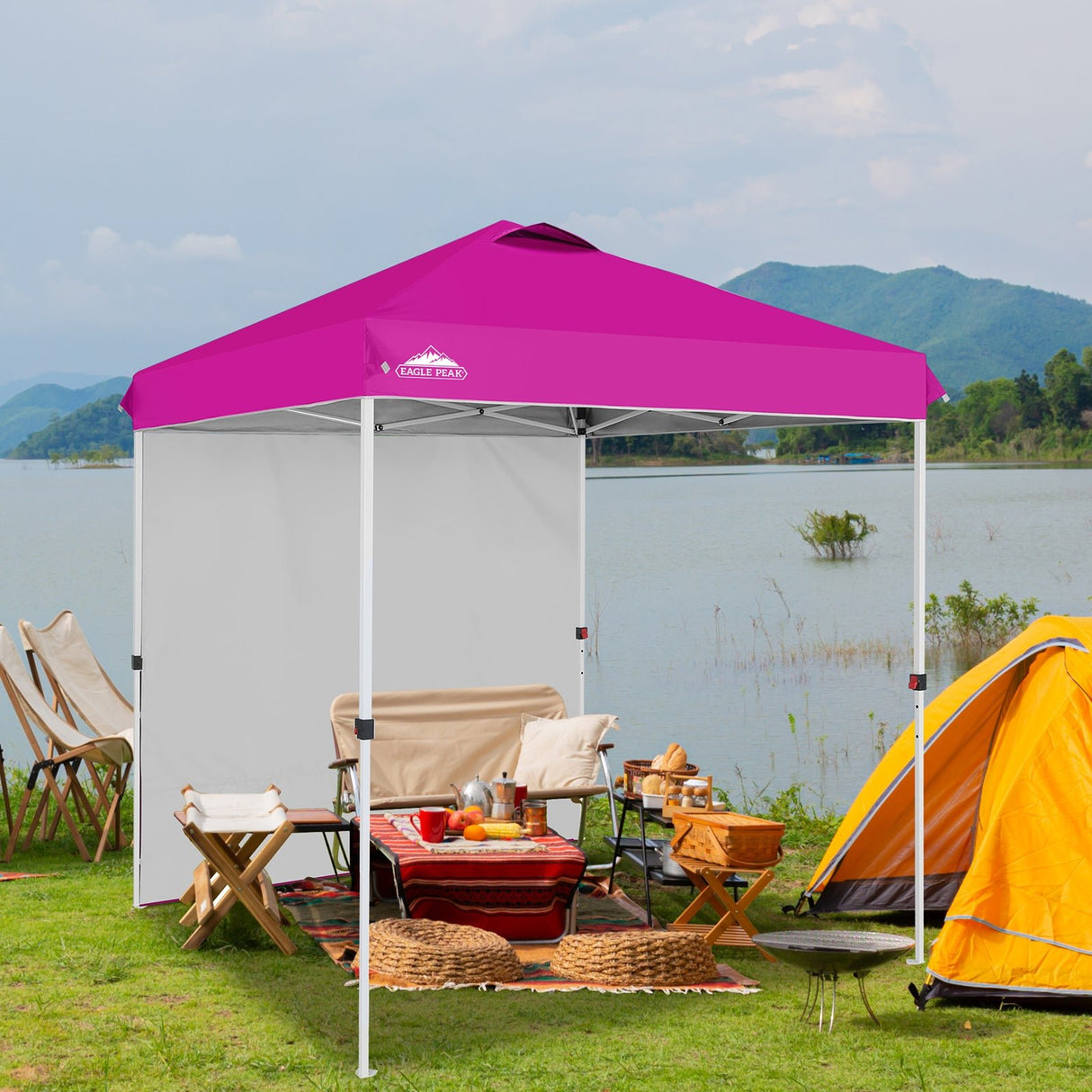 EAGLE PEAK 6.6x6.6 Pop Up Canopy Tent with Removable Sidewall - Eagle Peak Canopy and Outdoor Products