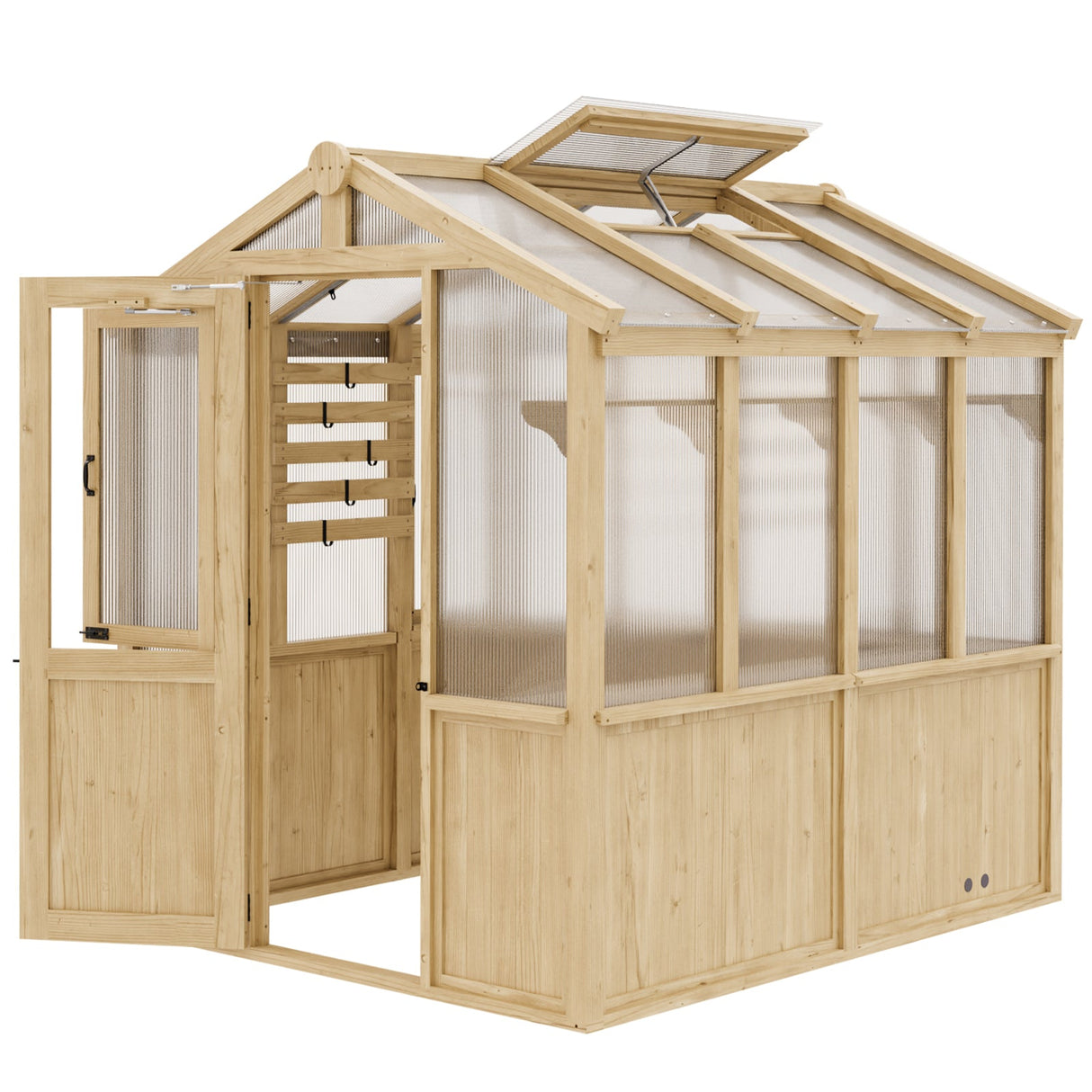 EAGLE PEAK 6.7x7.8x7.7 ft Wood and Polycarbonate Walk - in Greenhouse - Eagle Peak Canopy and Outdoor Products