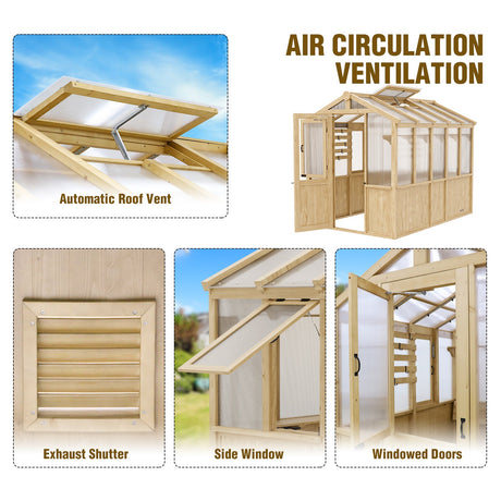 EAGLE PEAK 6.7x9.7x7.7 ft Wood and Polycarbonate Walk - in Greenhouse - Eagle Peak Canopy and Outdoor Products