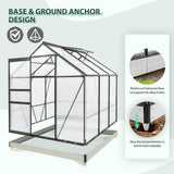 EAGLE PEAK 6x6x7 Polycarbonate and Aluminum Walk - in Hobby Greenhouse with Adjustable Roof Vent - Eagle Peak Canopy and Outdoor Products