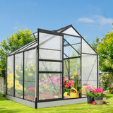 EAGLE PEAK 6x6x7 Polycarbonate and Aluminum Walk - in Hobby Greenhouse with Adjustable Roof Vent - Eagle Peak Canopy and Outdoor Products