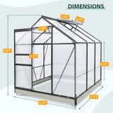 EAGLE PEAK 6x6x7 Polycarbonate and Aluminum Walk - in Hobby Greenhouse with Adjustable Roof Vent - Eagle Peak Canopy and Outdoor Products