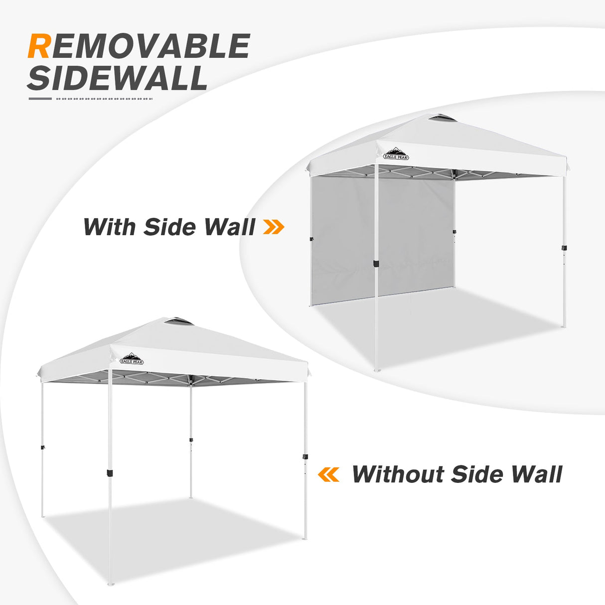 EAGLE PEAK 8x8 Pop Up Straight Leg Canopy with Sidewall - Eagle Peak Canopy and Outdoor Products