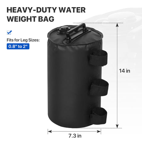 EAGLE PEAK Canopy Water Weight Bags, 88 lb, Leg Weights for Tent, Gazebo and Outdoor Shelters, Pack of 4, Black - Eagle Peak Canopy and Outdoor Products