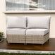 EAGLE PEAK Coastal Vista Curved Outdoor Wicker Sofa with Cushions, Seats 2, Beige - Eagle Peak Canopy and Outdoor Products