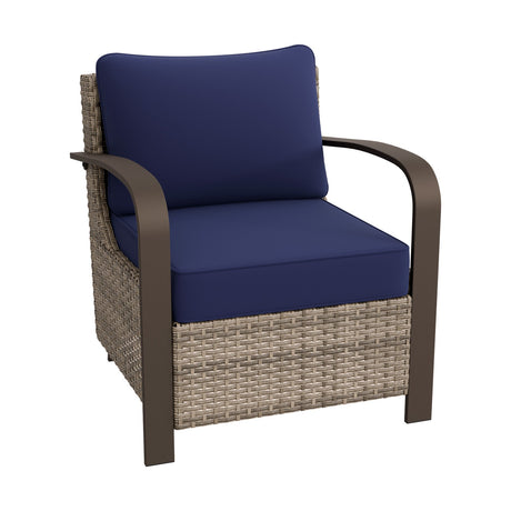 EAGLE PEAK Coastal Vista Patio Chair with Cushions, Contains 1 Chair, Blue/Beige - Eagle Peak Canopy and Outdoor Products