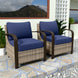 EAGLE PEAK Coastal Vista Patio Chair with Cushions, Contains 2 Chairs, Beige/Blue - Eagle Peak Canopy and Outdoor Products