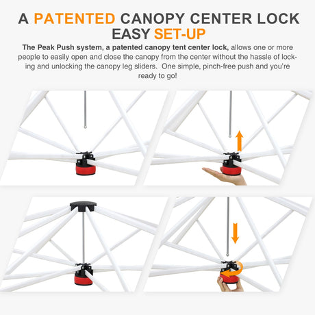 EAGLE PEAK Commercial Pop up Canopy with 1 Sidewall, Heavy Duty Canopy Tent 12x12, Roller Bag and 4 Weight Bags - Eagle Peak Custom Canopy Tent