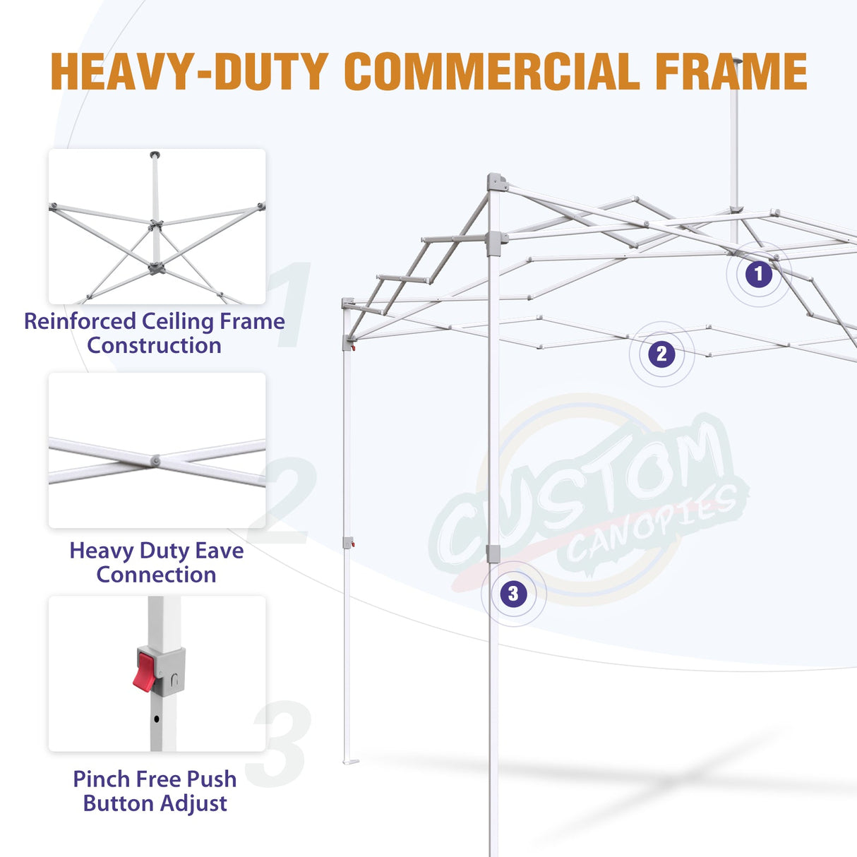 EAGLE PEAK CP100 Steel Square Leg Heavy Duty Commercial Custom Canopy Tent 10x10 - CLICK TO CONFIGURE - Package Prices Start at $569.99 - Eagle Peak Custom Canopy Tent