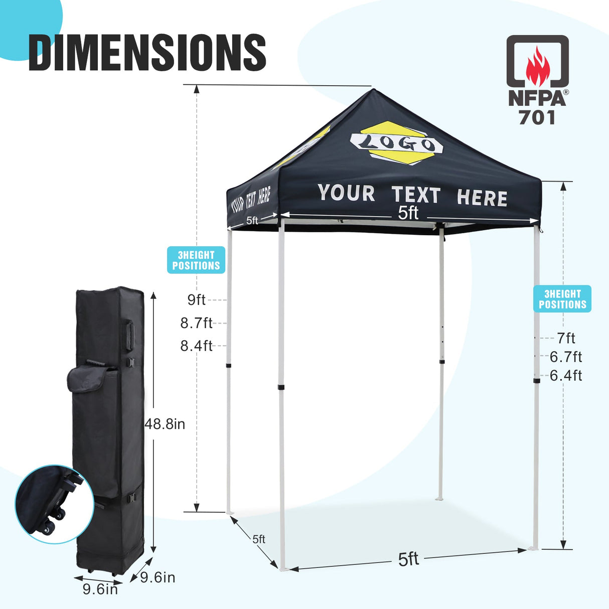 EAGLE PEAK E25 Custom Printed Canopy Tent 5x5 - CLICK TO CONFIGURE - Package Prices Start at $349.99 - Eagle Peak Custom Canopy Tent