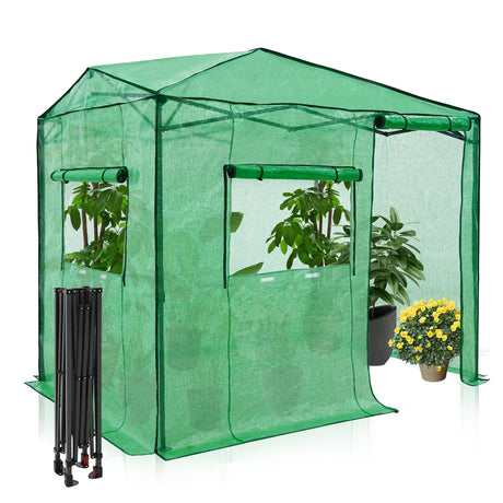 EAGLE PEAK Easy Fast Setup Instan 8x6 Pop Up Walk In Greenhouse - Eagle Peak Canopy and Outdoor Products