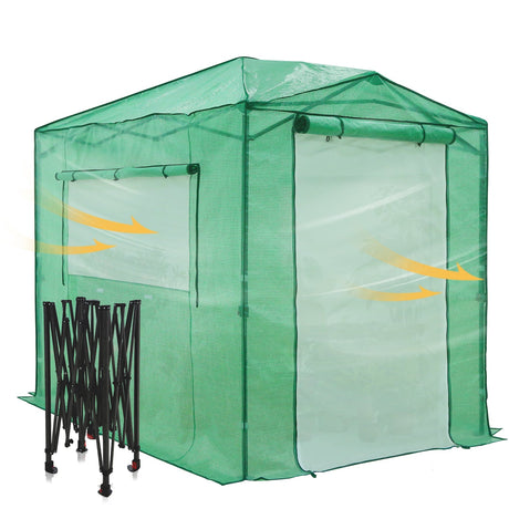 EAGLE PEAK Easy Fast Setup Instan 8x6 Pop Up Walk In Greenhouse - Eagle Peak Canopy and Outdoor Products