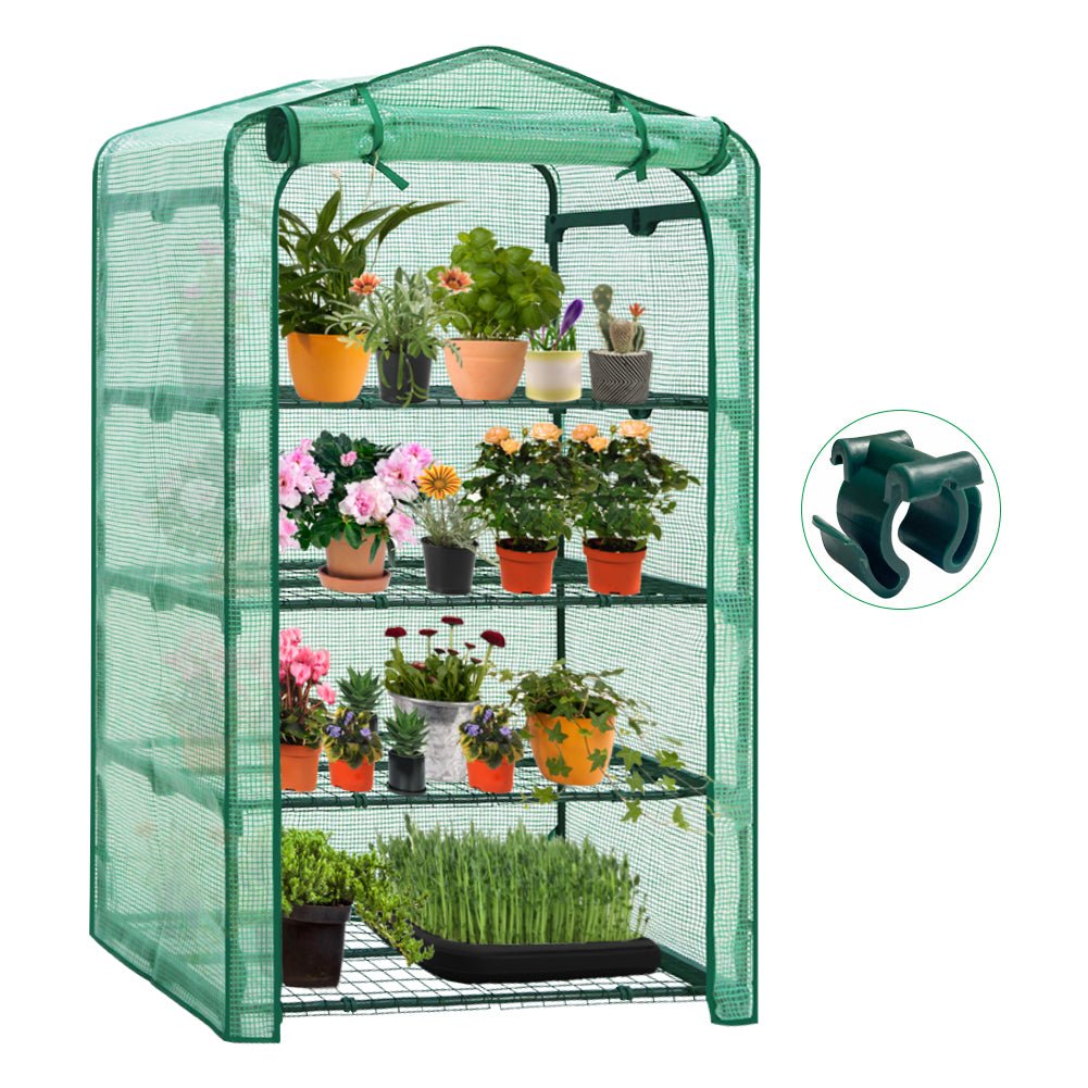 EAGLE PEAK Extra Wide 4 - Tier Mini Greenhouse for Indoor Outdoor40’’ x 20’’ x 63.5’’, Green - Eagle Peak Canopy and Outdoor Products