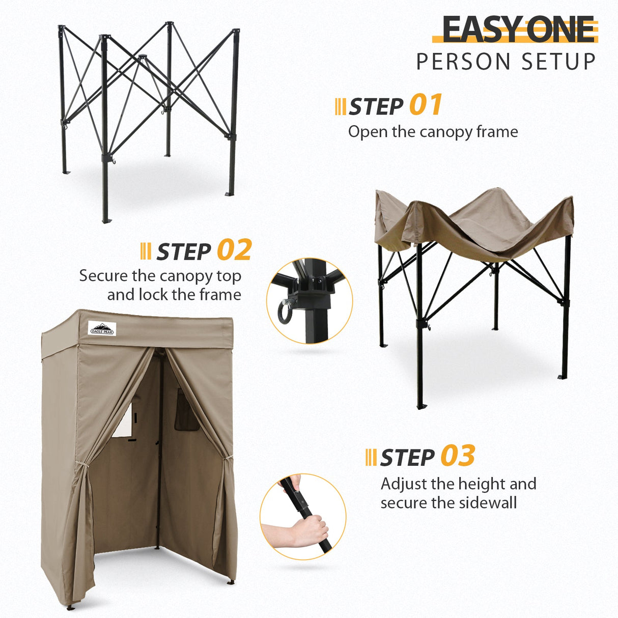 EAGLE PEAK Flat Top 4x4 Pop - up Canopy Changing Room - Eagle Peak Canopy and Outdoor Products