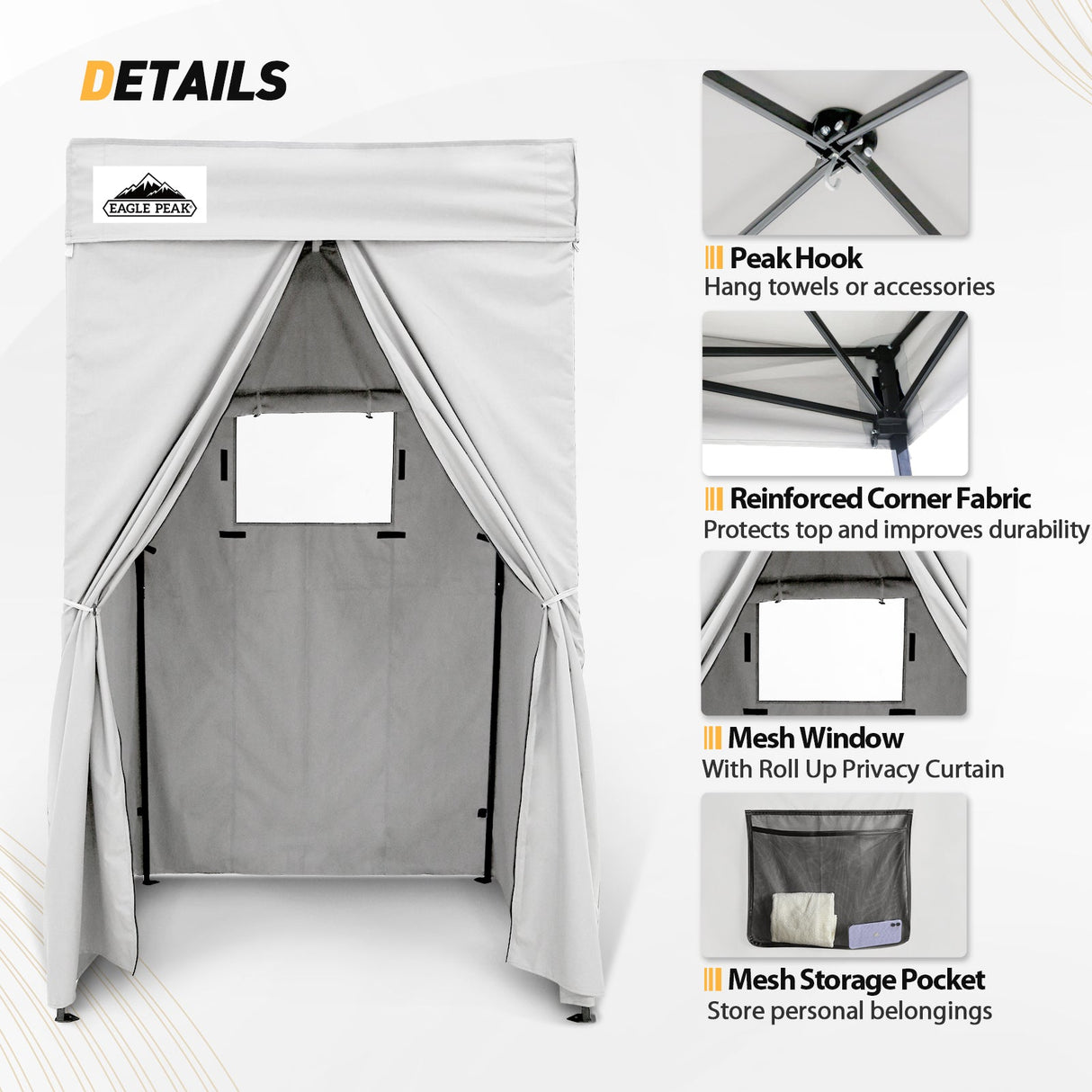 EAGLE PEAK Flat Top 4x4 Pop - up Canopy Changing Room - Eagle Peak Canopy and Outdoor Products