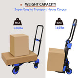 EAGLE PEAK Folding Dolly Cart 330 lb Capacity with Bungee Cords, Portable Heavy Duty Convertible Hand Truck with Retractable Handle, Multi - Position for Luggage/Travel/Move/Transportation - Eagle Peak Canopy and Outdoor Products