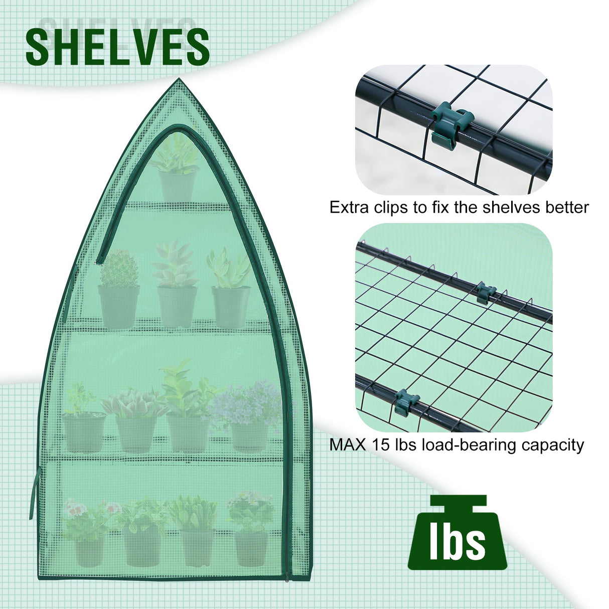 EAGLE PEAK Mini 3 Tier Greenhouse with Wire Shelves - Eagle Peak Canopy and Outdoor Products