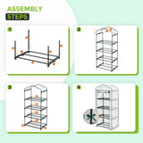 EAGLE PEAK Mini Greenhouse with Wire Shelves,27.2"x19.3"x64.2" - Eagle Peak Custom Canopy Tent