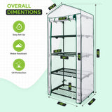 EAGLE PEAK Mini Greenhouse with Wire Shelves,27.2"x19.3"x64.2" - Eagle Peak Custom Canopy Tent