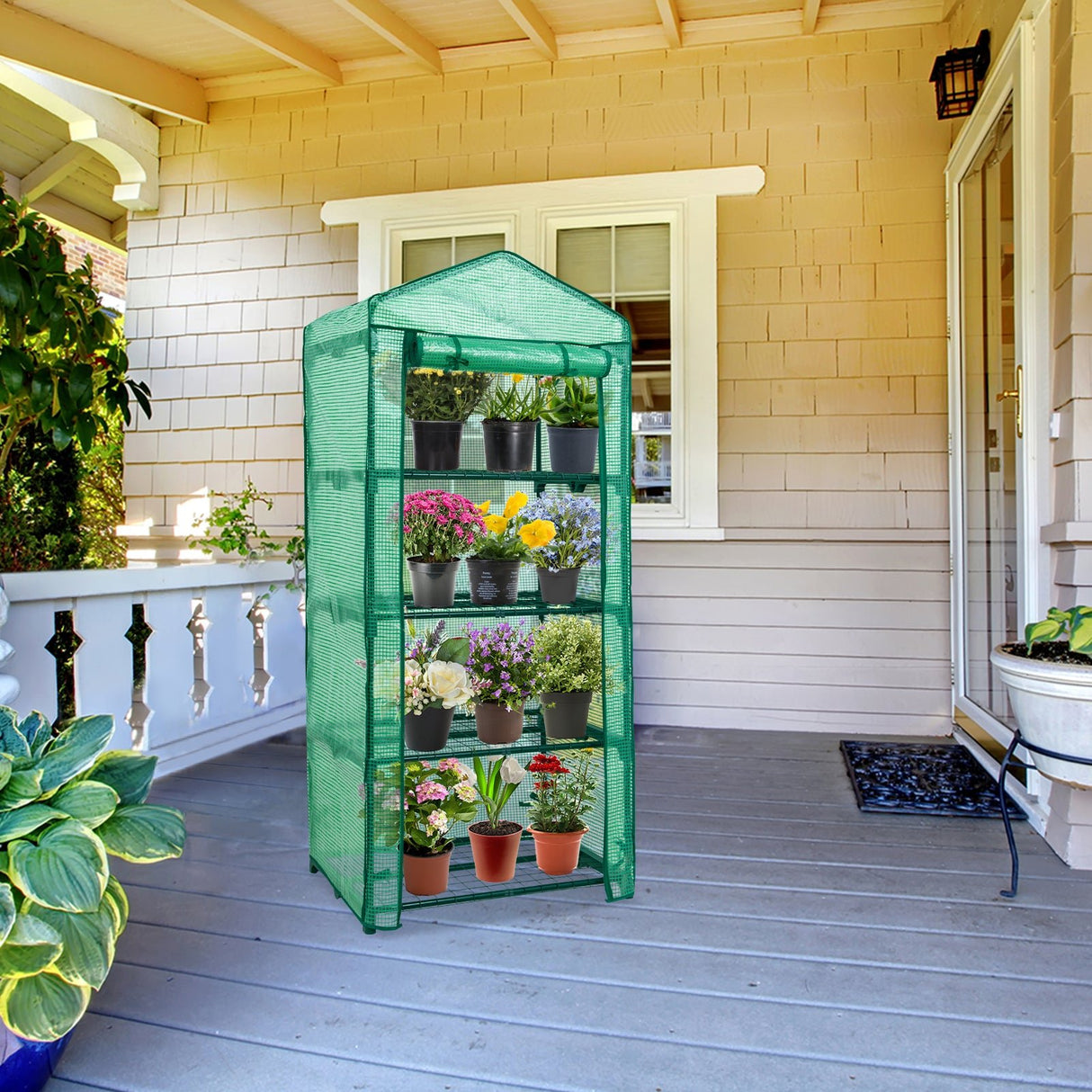 EAGLE PEAK Mini Greenhouse with Wire Shelves,27.2"x19.3"x64.2" - Eagle Peak Custom Canopy Tent