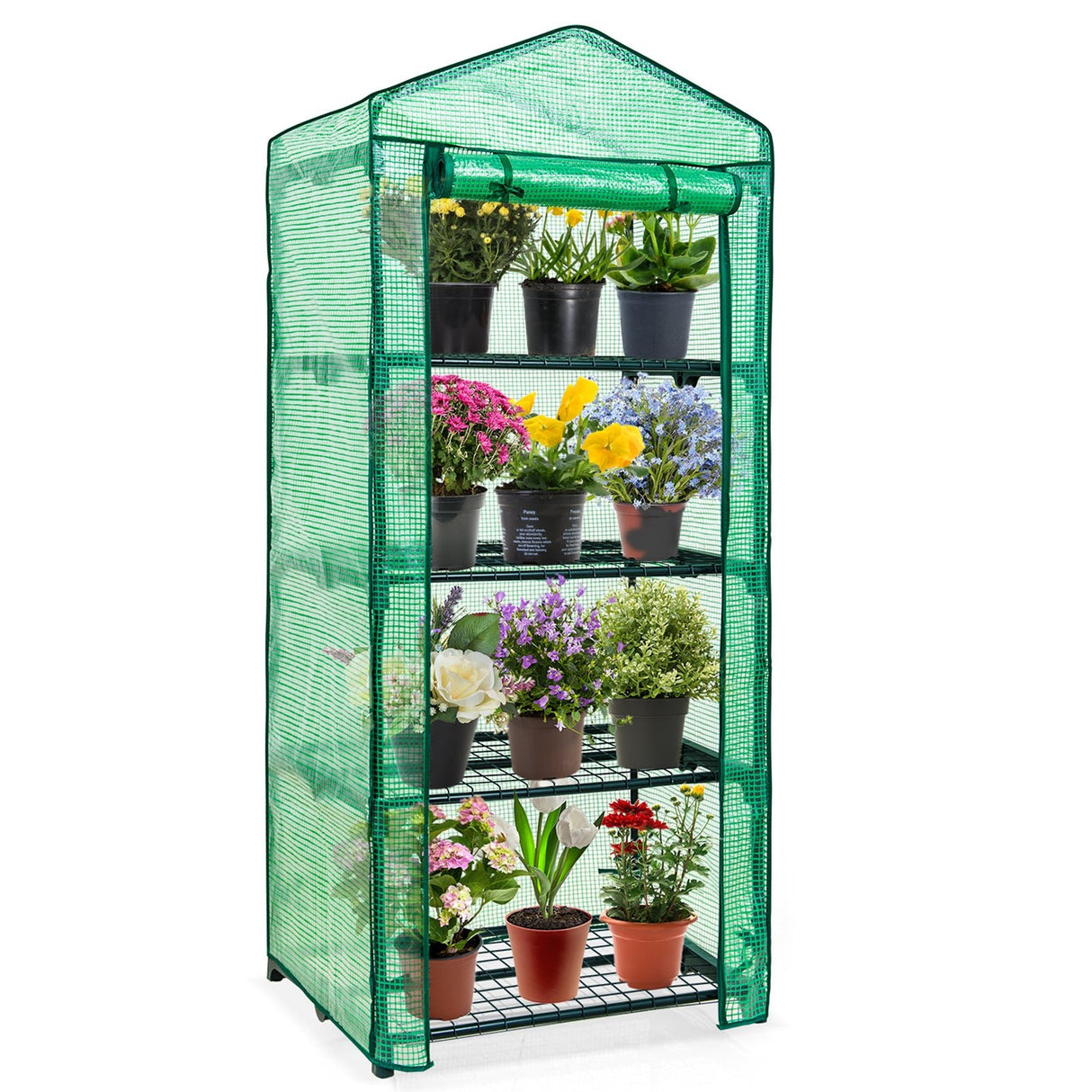 EAGLE PEAK Mini Greenhouse with Wire Shelves,27.2"x19.3"x64.2" - Eagle Peak Canopy and Outdoor Products