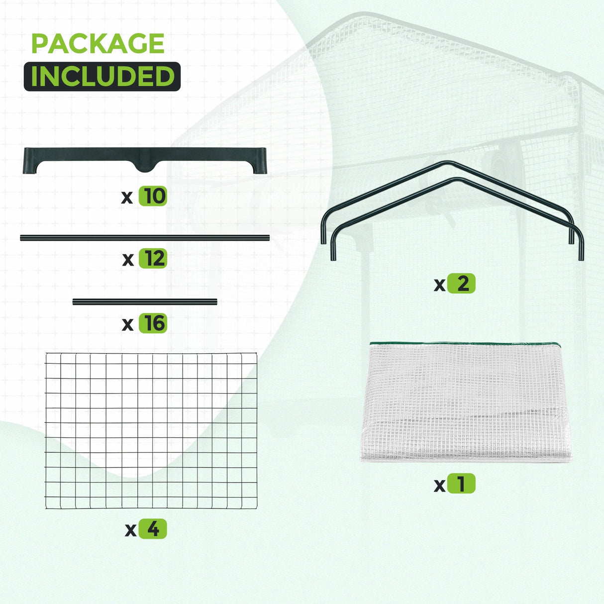 EAGLE PEAK Mini Greenhouse with Wire Shelves,27.2"x19.3"x64.2" - Eagle Peak Canopy and Outdoor Products