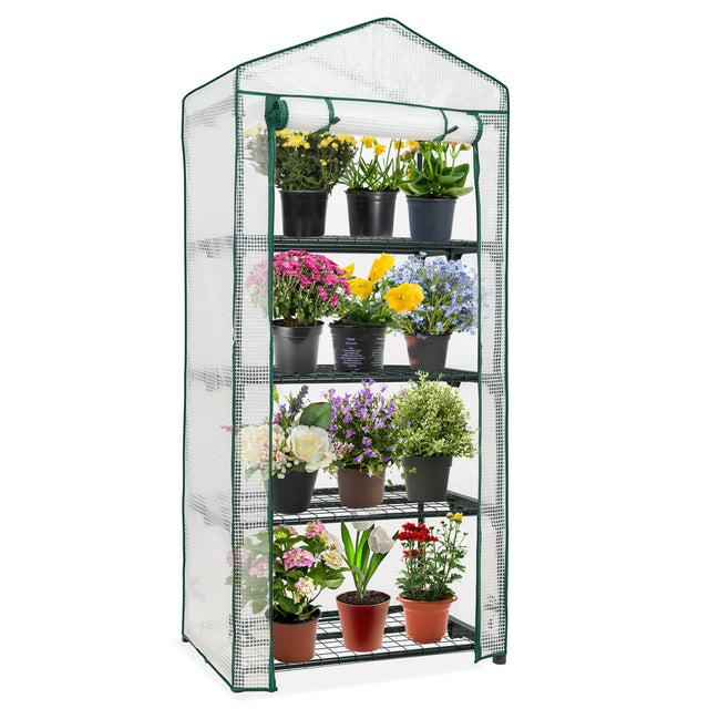 EAGLE PEAK Mini Greenhouse with Wire Shelves,27.2"x19.3"x64.2" - Eagle Peak Canopy and Outdoor Products