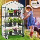 EAGLE PEAK Mini Greenhouse with Wire Shelves,3 Tier, with Wheels, 27"x19"x51" - Eagle Peak Canopy and Outdoor Products