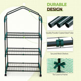 EAGLE PEAK Mini Greenhouse with Wire Shelves,3 Tier, with Wheels, 27"x19"x51" - Eagle Peak Canopy and Outdoor Products