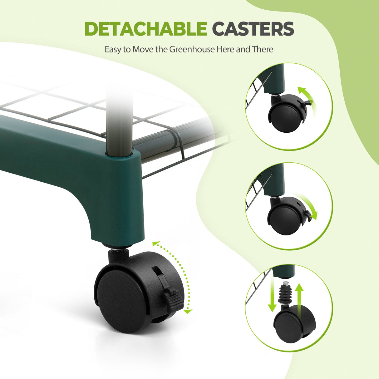 EAGLE PEAK Mini Greenhouse with Wire Shelves,3 Tier, with Wheels, 27"x19"x51" - Eagle Peak Canopy and Outdoor Products