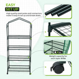 EAGLE PEAK Mini Greenhouse with Wire Shelves,4 Tier, with Wheels, 27"x19"x65" - Eagle Peak Canopy and Outdoor Products