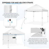 EAGLE PEAK MP100 10x10 Professional Commercial Pop Up Canopy Tent Instant MarketPlace Outdoor Canopy Easy Set - up Folding Shelter w/Zipper Attach Sunwall and 100 Sq Ft of Shade (White) - Eagle Peak Canopy and Outdoor Products