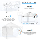 EAGLE PEAK MP100 10x10 Professional Commercial Pop Up Canopy Tent Instant MarketPlace Outdoor Canopy Easy Set - up Folding Shelter w/Zipper Attach Sunwall and 100 Sq Ft of Shade (White) - Eagle Peak Canopy and Outdoor Products