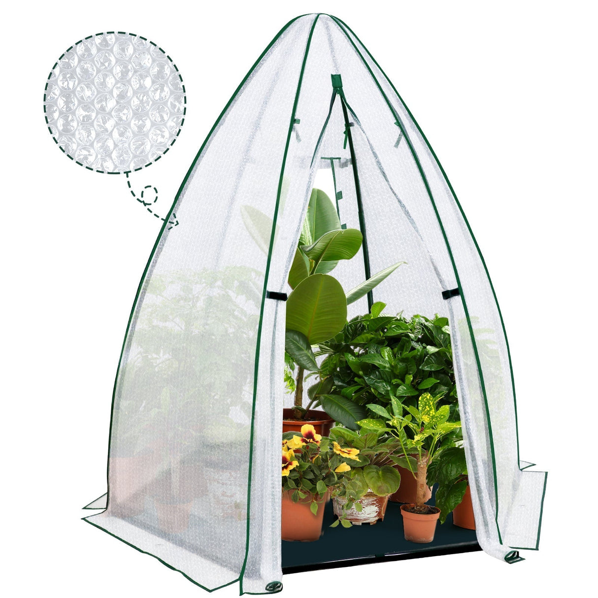 EAGLE PEAK Portable Mini Dome Greenhouse，63”x63”x72”, Bubble Film Cover - Eagle Peak Canopy and Outdoor Products