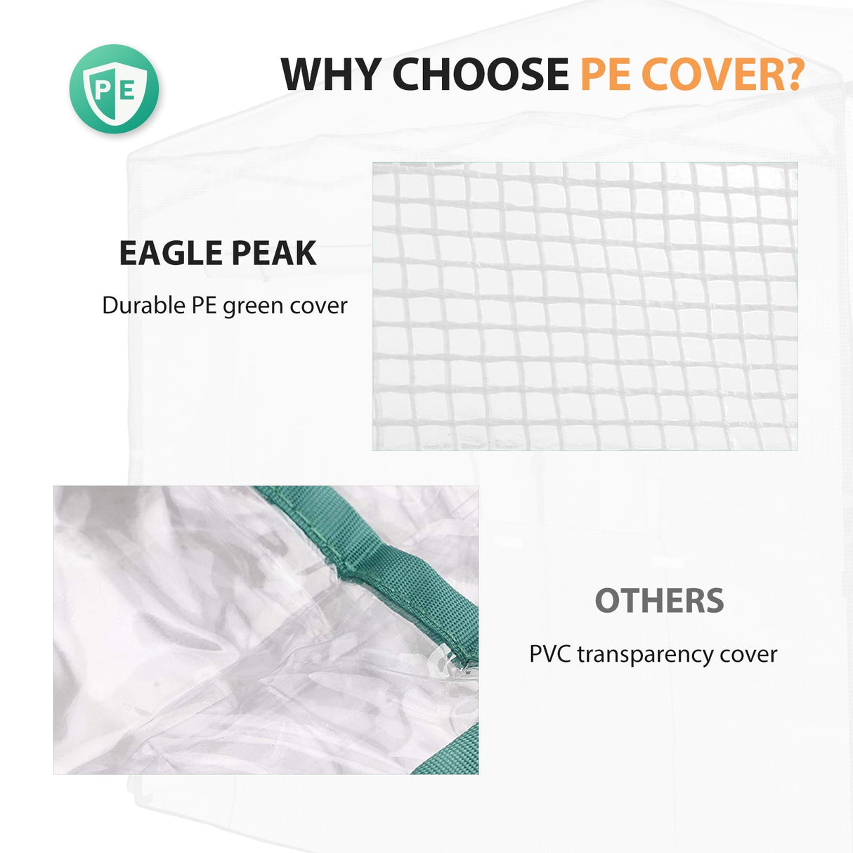 EAGLE PEAK Replacement Cover for 8x6 Portable Walk - in Greenhouse (Frame Not Included) (GH48 - AZ - SP017) - Eagle Peak Canopy and Outdoor Products