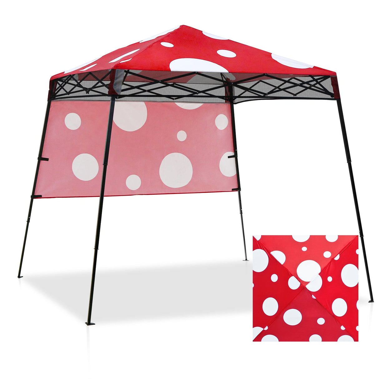 Eagle Peak SHADE GRAPHIX 8x8 Day Tripper Pop Up Canopy Tent with Backpack (Red Mushroom Top) - Eagle Peak Canopy and Outdoor Products