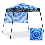 Eagle Peak SHADE GRAPHiX Day 8x8 Tripper Pop Up Canopy Tent with Digital Printed Tie Dye Blue - Eagle Peak Canopy and Outdoor Products