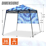 Eagle Peak SHADE GRAPHiX Day 8x8 Tripper Pop Up Canopy Tent with Digital Printed Tie Dye Blue - Eagle Peak Canopy and Outdoor Products