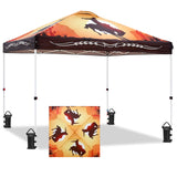 Eagle Peak SHADE GRAPHiX Easy Setup 10x10 Pop Up Canopy Tent with Digital Printed Cowboy - Eagle Peak Custom Canopy & Greenhouse