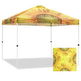 Eagle Peak SHADE GRAPHiX Easy Setup 10x10 Pop Up Canopy Tent with Digital Printed Sun Flower Top - Eagle Peak Canopy and Outdoor Products