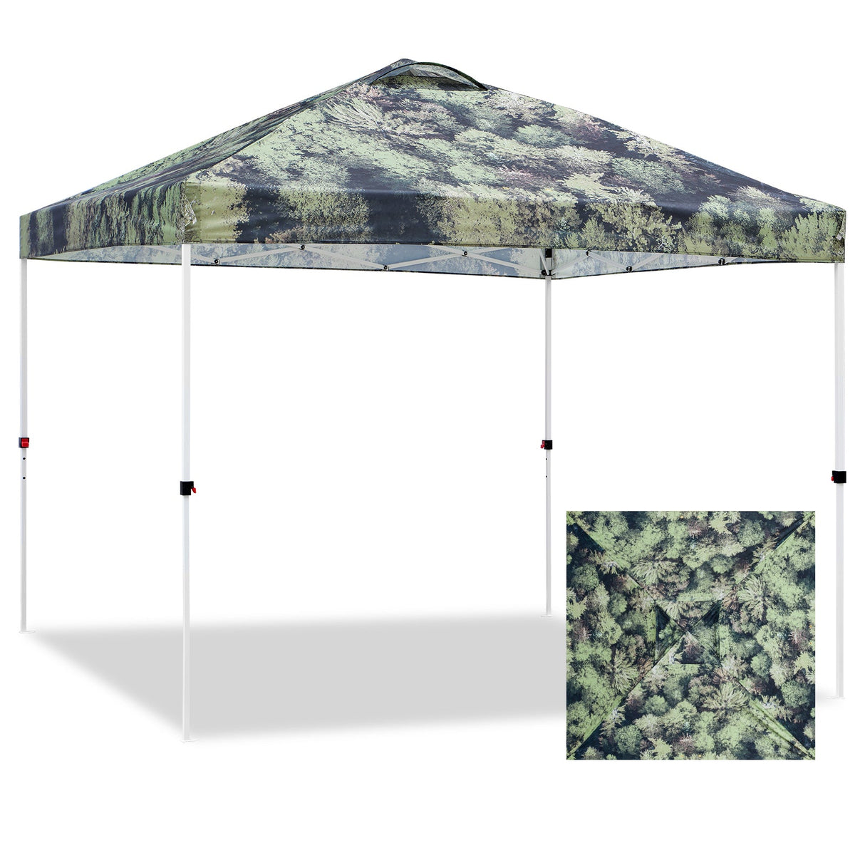 Eagle Peak SHADE GRAPHiX Easy Setup 10x10 Pop Up Canopy Tent with Digital Printed Tree Camo Top - Eagle Peak Canopy and Outdoor Products