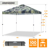 Eagle Peak SHADE GRAPHiX Easy Setup 10x10 Pop Up Canopy Tent with Digital Printed Tree Camo Top - Eagle Peak Canopy and Outdoor Products